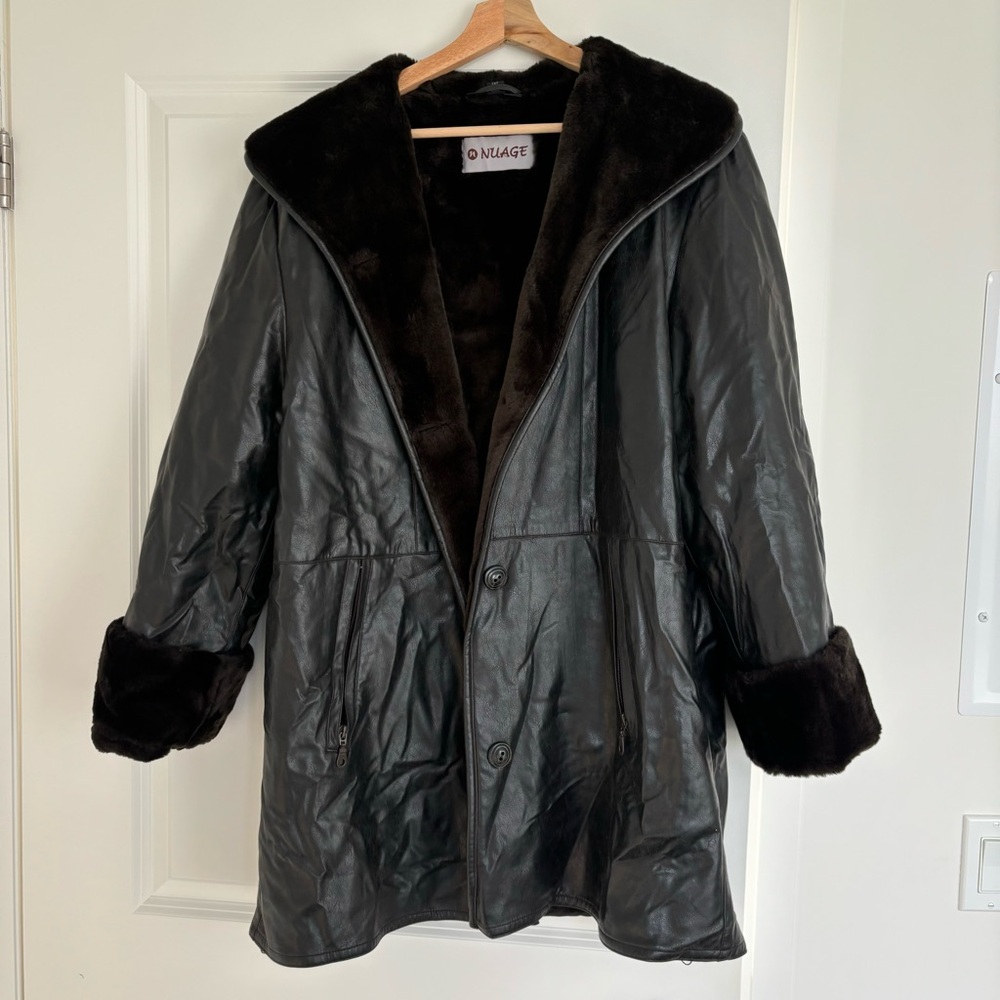 Nuage Brown Faux Leather / Fur Jacket
